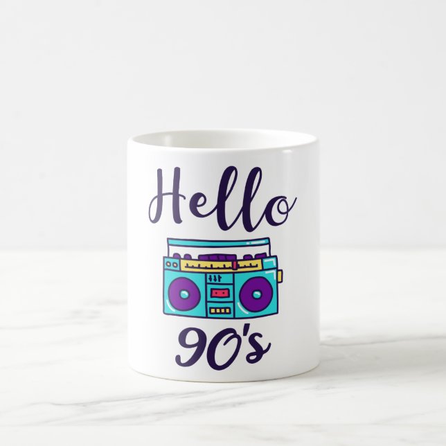 Hallo 90er Radiokassettenrekorder Kaffeetasse (Mittel)