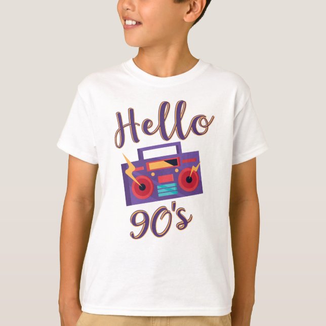 Hallo 90er Radiokassettenrekorder T-Shirt (Vorderseite)