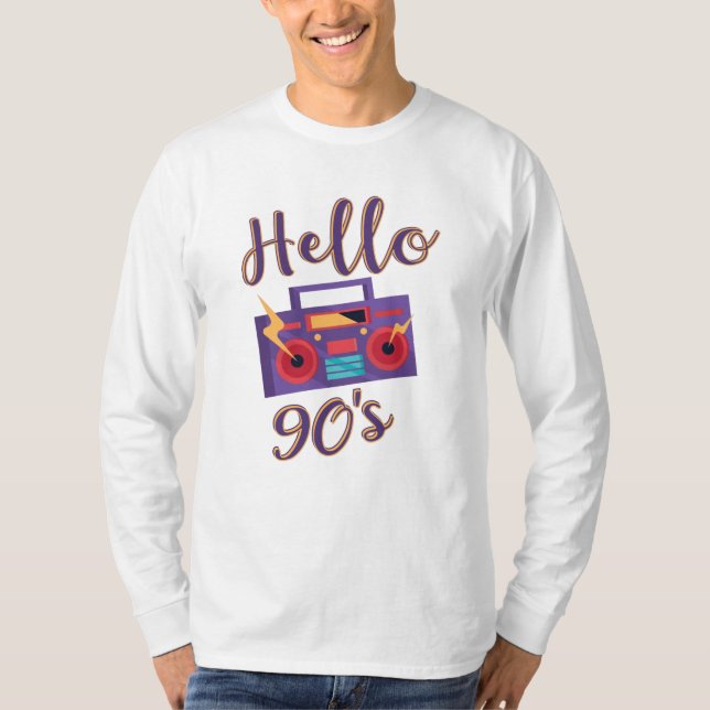 Hallo 90er Radiokassettenrekorder T-Shirt (Vorderseite)