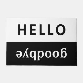 Hallo Abschied schwarz und weiß Fußmatte