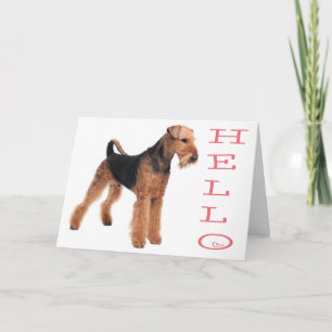 Hallo Airedale Welpen-Hund Karte - Vers