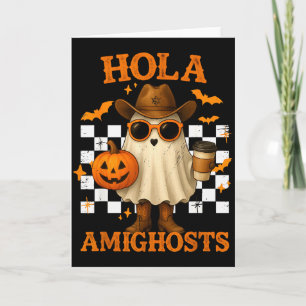 Hallo Amighosts Lustiger Spanischer Halloween-Cowb Karte