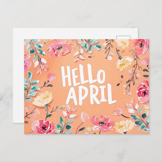 Hallo April, Postüberquerung Postkarte (Vorne/Hinten)
