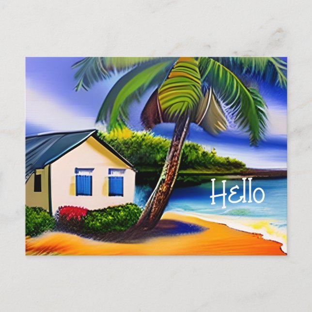 Hallo  | Art des Strandbades | BEHALTEND TOUCH Postkarte (Vorderseite)