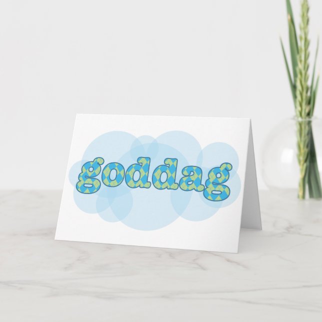 Hallo auf Dänische - Goddag mit Rautenmuster Karte (Vorderseite)