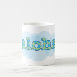 Hallo auf Hawaiianer - Aloha mit Rautenmuster Kaffeetasse
