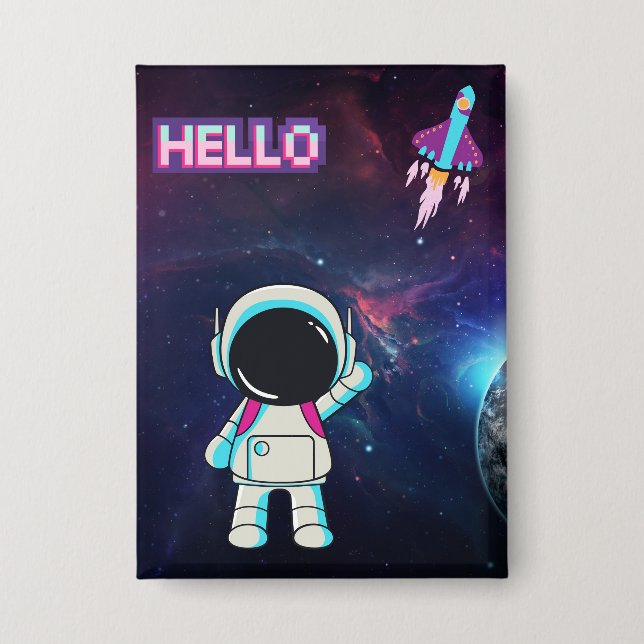 Hallo aus dem All, Button (Vorderseite)