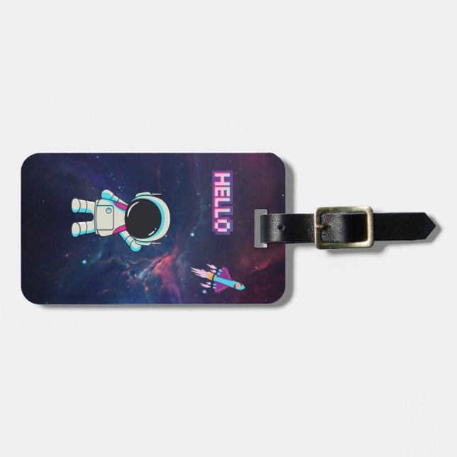 Hallo aus dem All. Gepäckanhänger (Vorderseite horizontal)