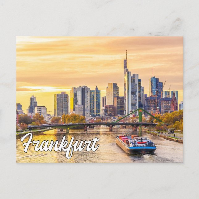 Hallo aus Frankfurt, Deutschland Postkarte (Vorderseite)