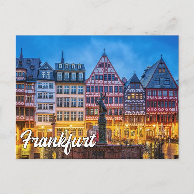 Hallo aus Frankfurt, Deutschland Postkarte (Vorderseite)