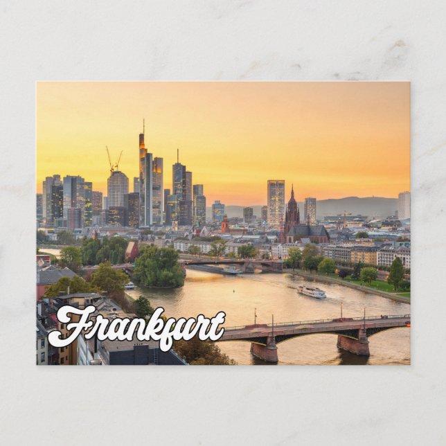 Hallo aus Frankfurt, Deutschland Postkarte (Vorderseite)