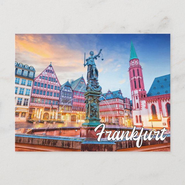 Hallo aus Frankfurt, Deutschland Postkarte (Vorderseite)