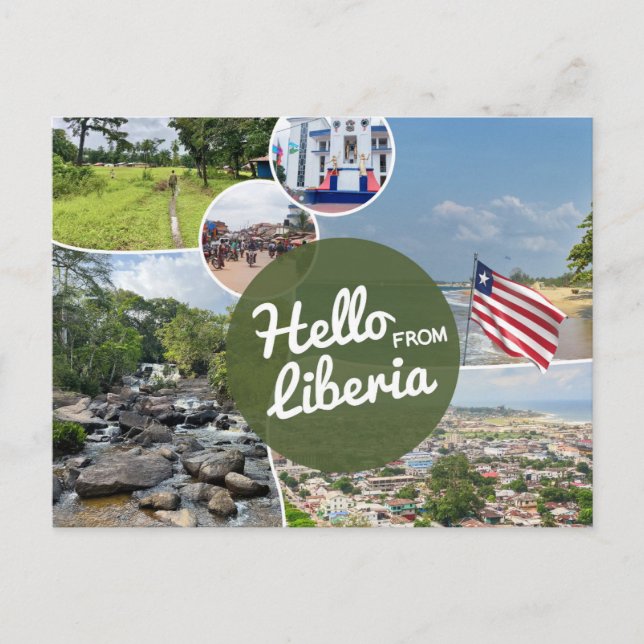 Hallo aus Liberia Postkarte (Vorderseite)