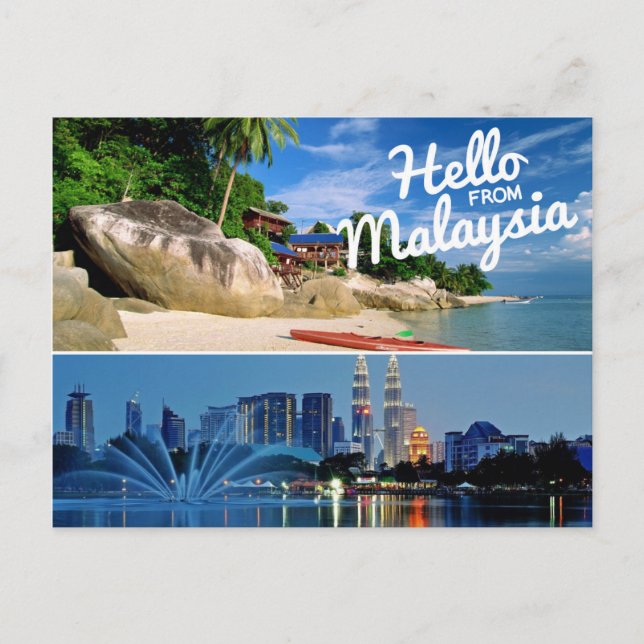 Hallo aus Malaysia Postkarte (Vorderseite)