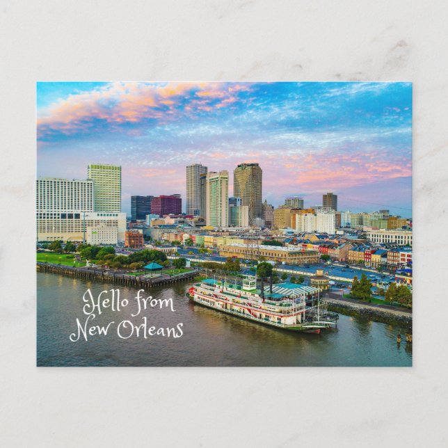 Hallo aus New Orleans City View Postkarte (Vorderseite)