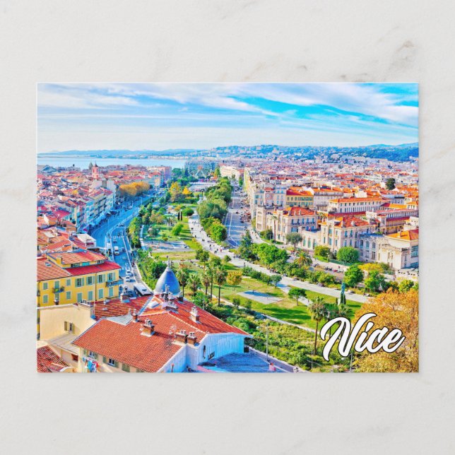 Hallo aus Nizza, Frankreich Postkarte (Vorderseite)