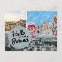 Hallo aus Polen Postkarte