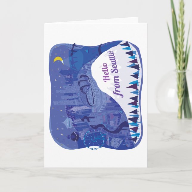 Hallo aus Seattle Karte (Vorderseite)