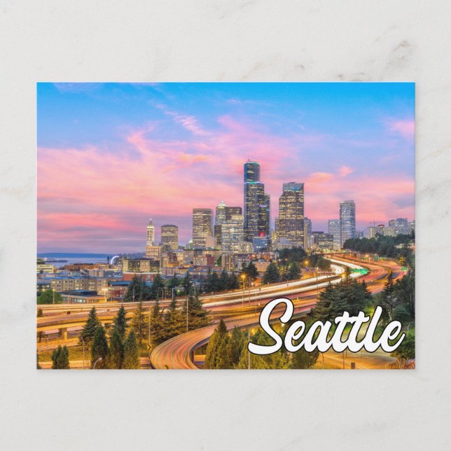 Hallo aus Seattle, Washington Postkarte (Vorderseite)