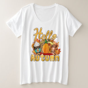 Hallo Autumn Anpassen Große Größe T-Shirt