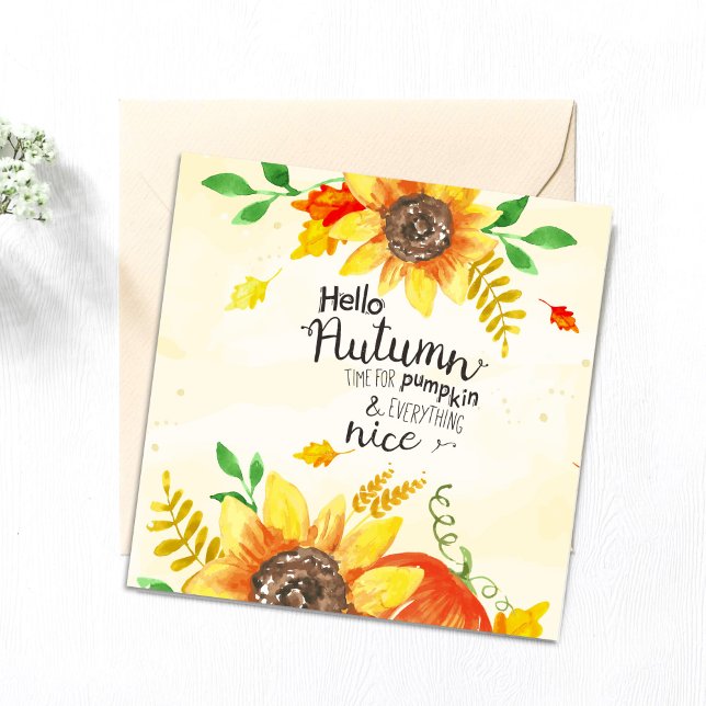 Hallo Autumn Holiday Card Feiertagskarte (Hello Autumn Holiday Card.)