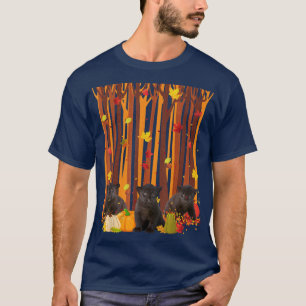 Hallo Autumn Panther Maple Leaf Fall Pumpkin Mens T-Shirt