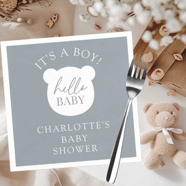 Hallo Baby Bear Es ist ein Junge Serviette (Von Creator hochgeladen)