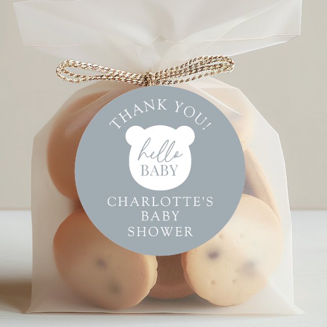 Hallo Baby Bear Vielen Dank Runder Aufkleber (Von Creator hochgeladen)