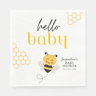 Hallo Baby Biene: Süße Baby Shower Servietten