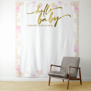 Hallo Baby Boho Baby Girl Dusche Hintergrund Wandteppich