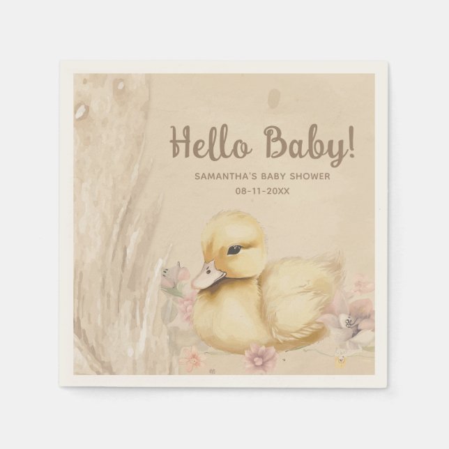 Hallo Baby! Boho Babydusche Serviette (Vorderseite)