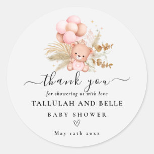 Hallo Baby Boho Bär Shower Runder Aufkleber