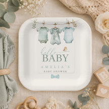 Hallo Baby Boho Jungen Wäscheleine Babyparty