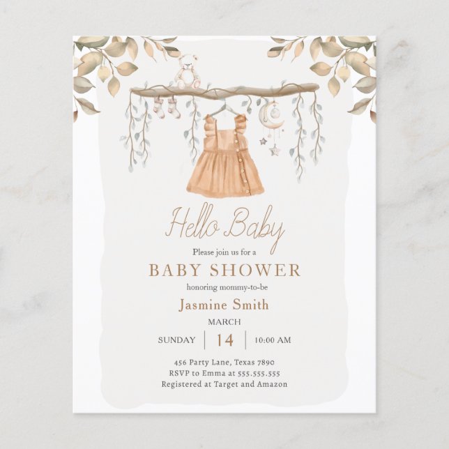 Hallo Baby Boho Kleidung Girl Bohemisch Baby Dusch (Vorderseite)