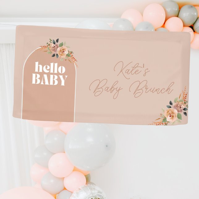 Hallo Baby, Boho Moderne Babydusche Banner (Von Creator hochgeladen)