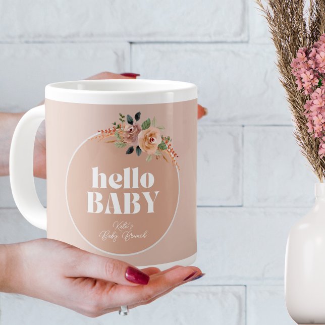 Hallo Baby, Boho Moderne Babydusche Jumbo-Tasse (Von Creator hochgeladen)