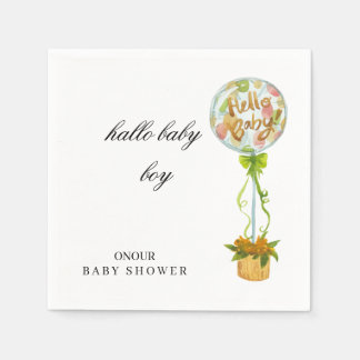 Hallo Baby Boy Baby Shower Servietten – Sanft Eleg