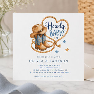 Hallo Baby Cowboy Baby Shower Einladung