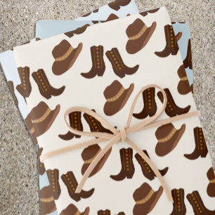 Hallo Baby! Cowboy Western Baby Shower Geschenkpapier Set