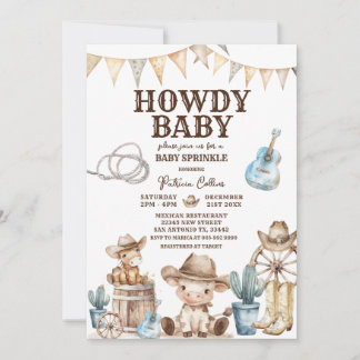 Hallo Baby Cowboy Wilder Westen Baby Shower Kaktus Einladung