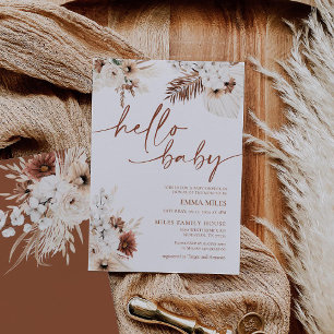 Hallo Baby Einladung Earthy Pampas Baby Dusche