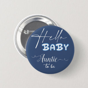Hallo Baby Elegant Dunkelblau Tante-in-spe Button
