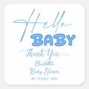 Hallo Baby Elegante Babyparty Quadratischer Aufkleber