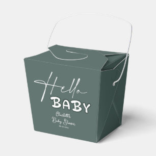 Hallo Baby Elegante dunkelgrüne Babyparty Geschenkschachtel