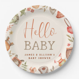 Hallo Baby Fall Boho Kleidung Baby Dusche Pappteller