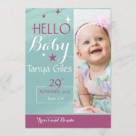 Hallo Baby-Geburtsankündigungskarte Einladung