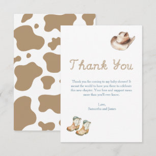 Hallo Baby Kleiner Cowboy Baby Shower  Dankeskarte