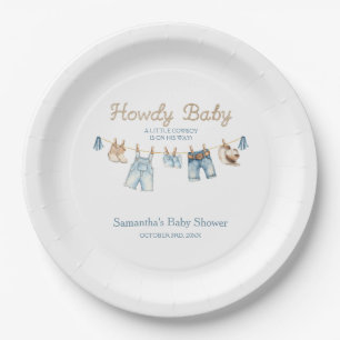 Hallo Baby Kleiner Cowboy Baby Shower Einladung Pappteller
