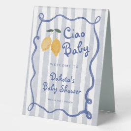 Hallo Baby Lemon Boys Baby Dusche Willkommen Tischaufsteller