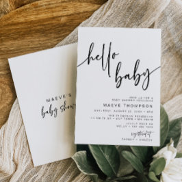 Hallo Baby Moderne klassische Babydusche Einladung